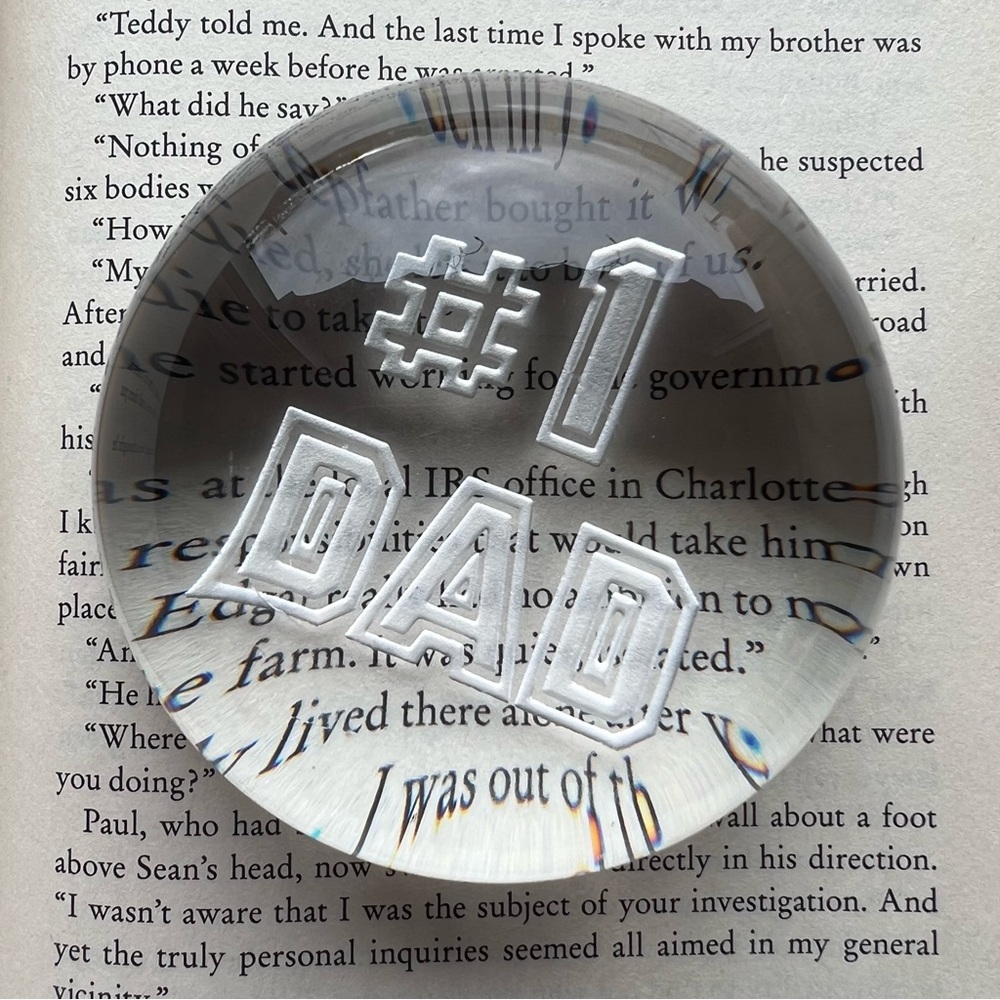 #1 DAD vintage round glass paper weight Number one dad